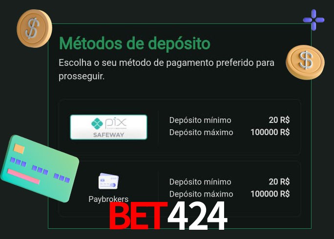 O cassino BET424 oferece uma grande variedade de métodos de pagamento